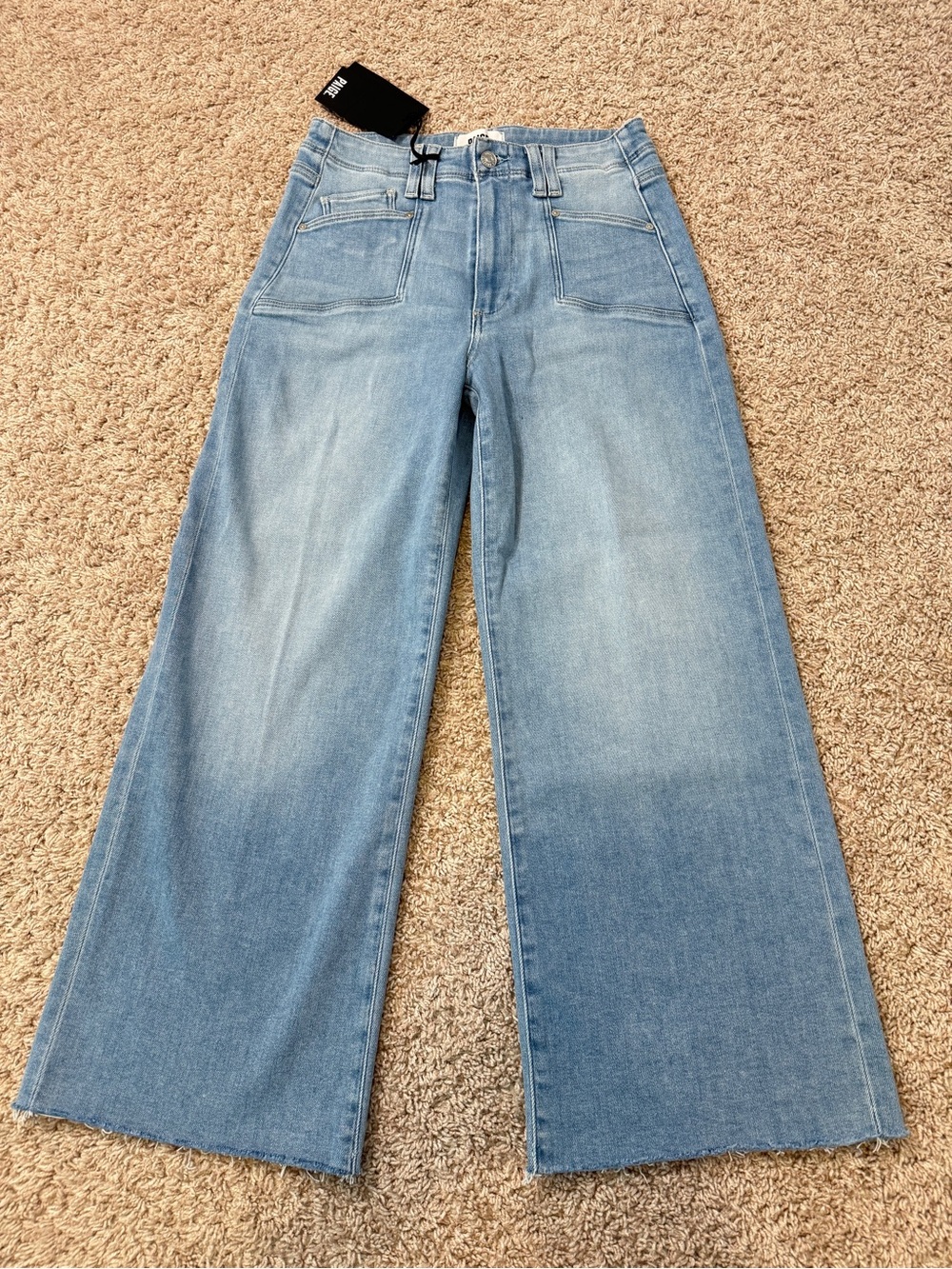NWT PAIGE High Rise Anessa Wide Leg Crop Jeans Raw Hem Size 27 - Picture 5 of 16